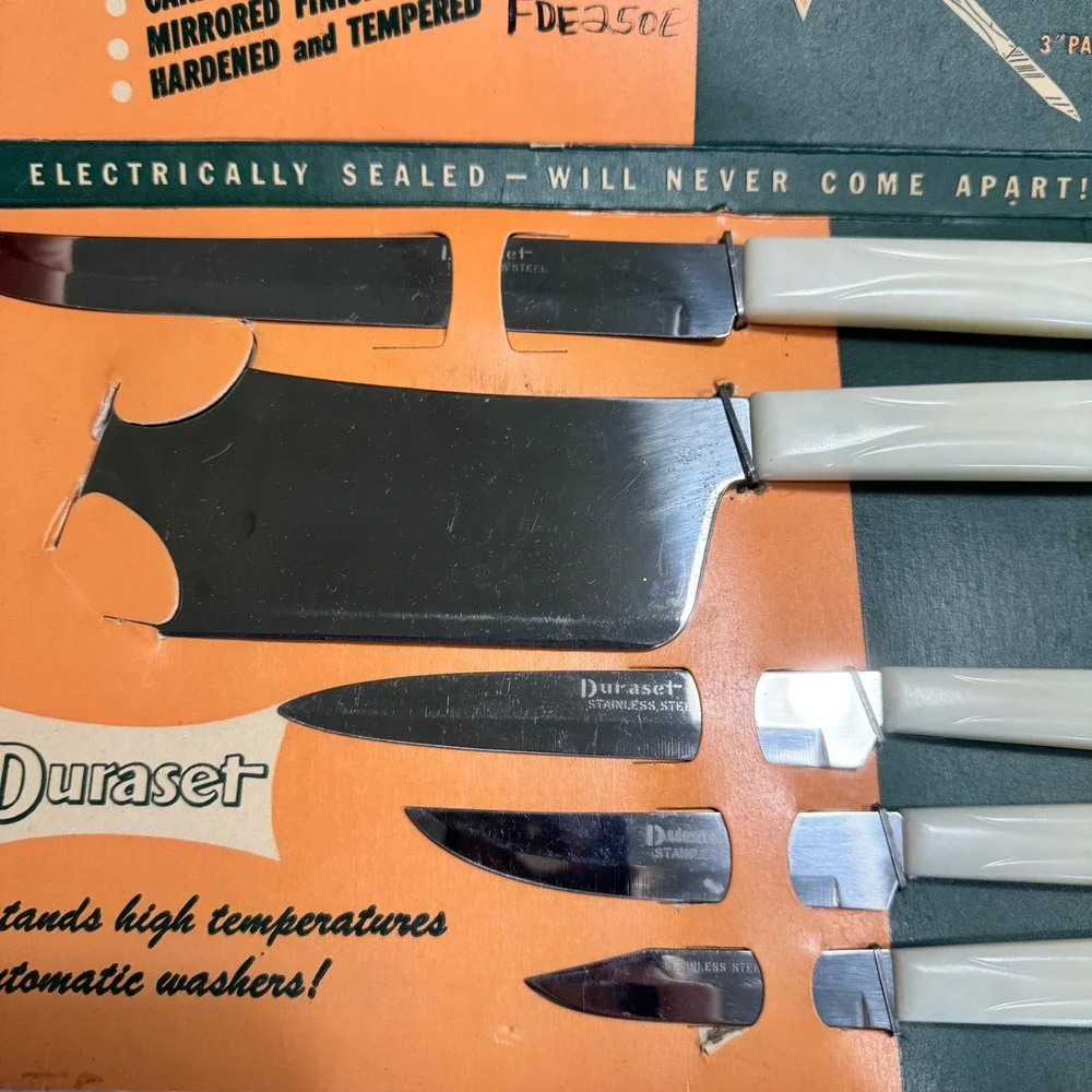 Amazing Rare Vintage Duraset Kleaver Knife Set Well Preserved Original‎ Box NEW